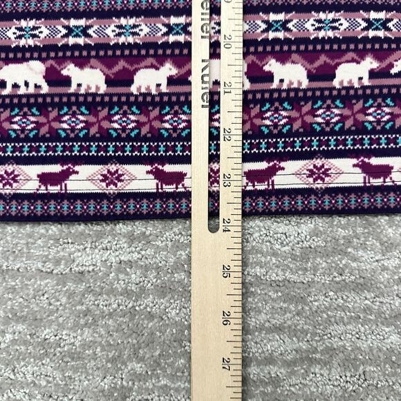 Lands End Shirt Womens Large Purple Fair Isle Polar Bear Moose Holidays Outdoors - Picture 14 of 14